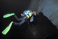 Diving a slate mine